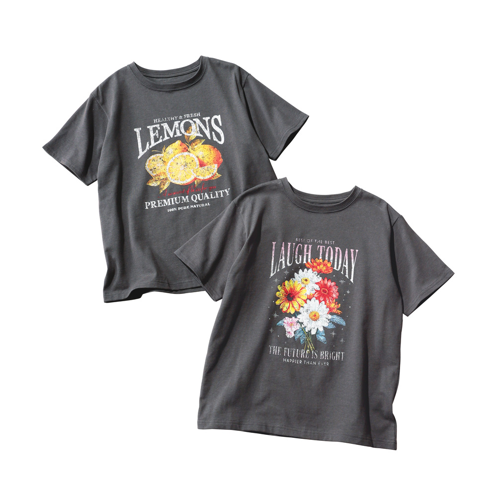 ヴィンテージライク プリント Tシャツ プルオーバー シャツ ブラウス 191501