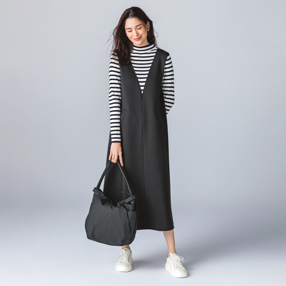 ニット×ダンボール ドッキング ワンピース ニットワンピース ワンピース 210501