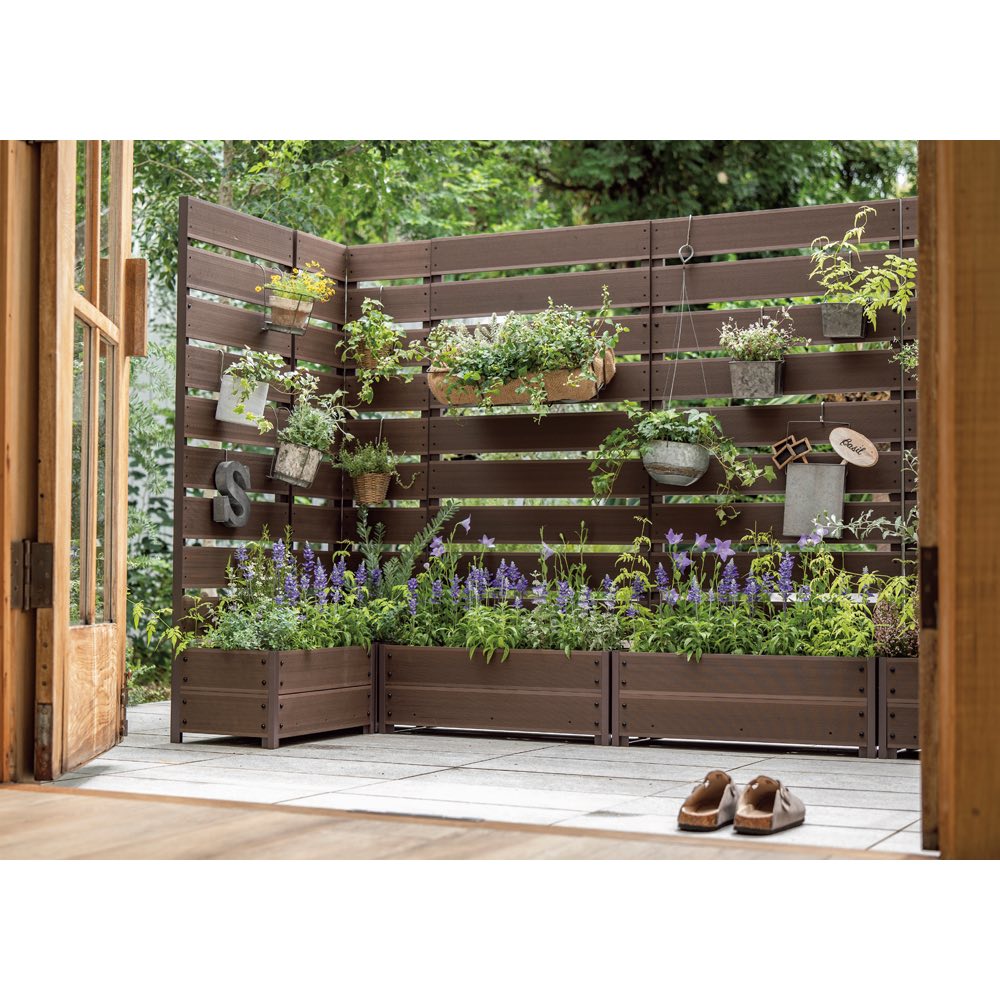 リビングアウト（Living Out） プランターラティス 木製ダークブラウン Amazon | リビングアウト(Living Out) プランターラティス 木製