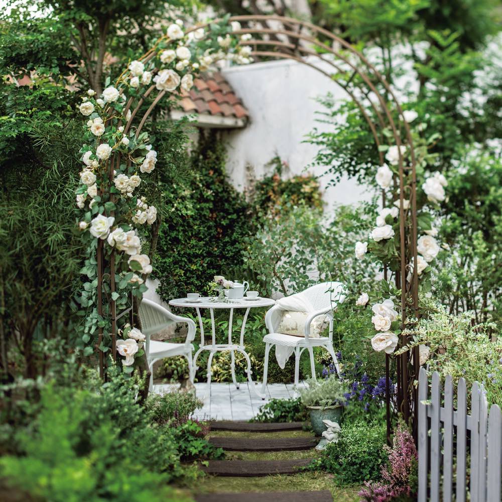 イタリア テーブルセット 花柄 ガーデン 4点セット 53cm ニーノ パルッカ