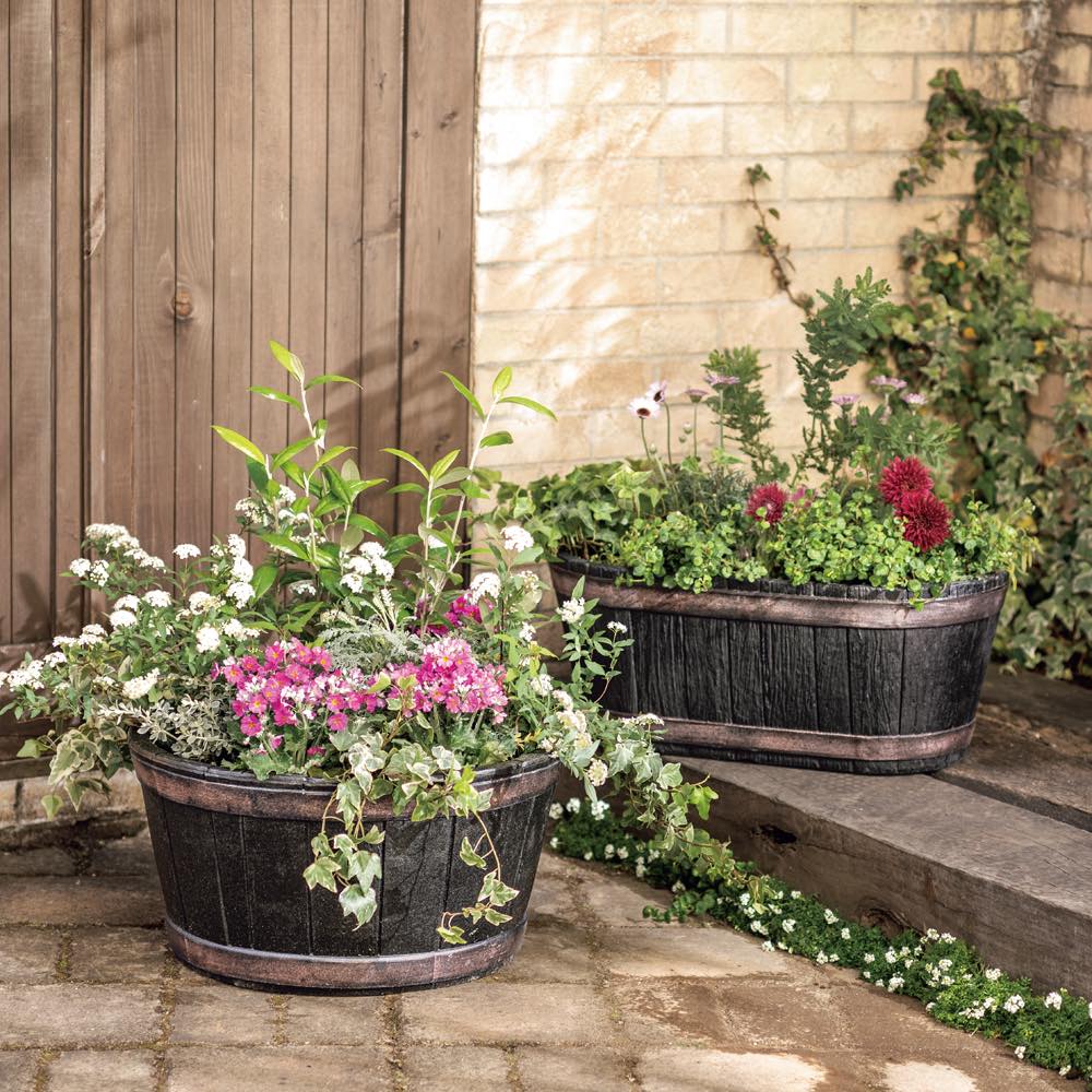 樽型プランター　植木鉢　大型　送料込み　ワイン樽 楽天市場】プランター 鉢 ウイスキー樽 大型プランター 無塗装 直径71