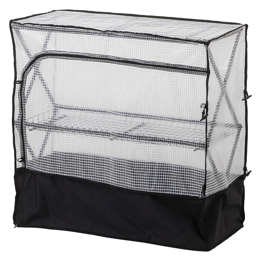 植物に優しいバルコニーラック カバー付き 3段 折りたたみ式 温室 G85102