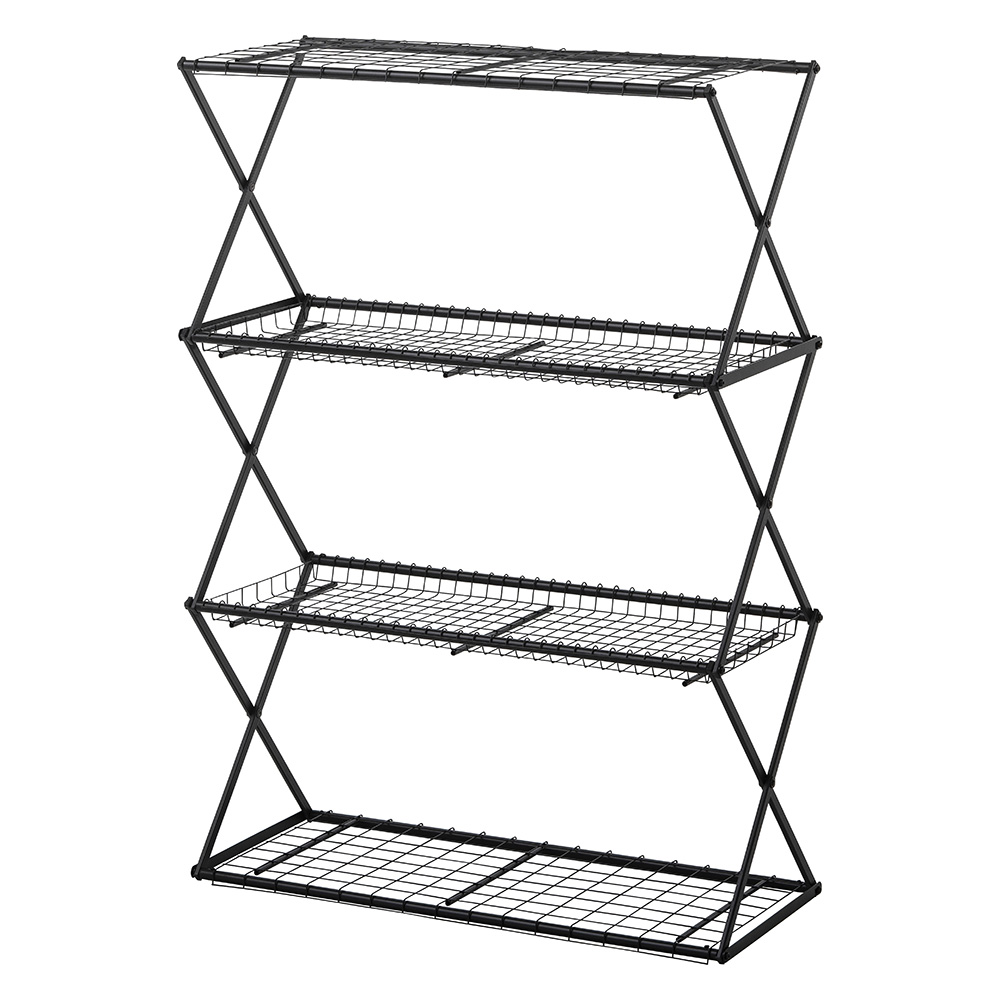 植物に優しいバルコニーラック 4段 折りたたみ式 フラワースタンド プランタースタンド 花台 G85103