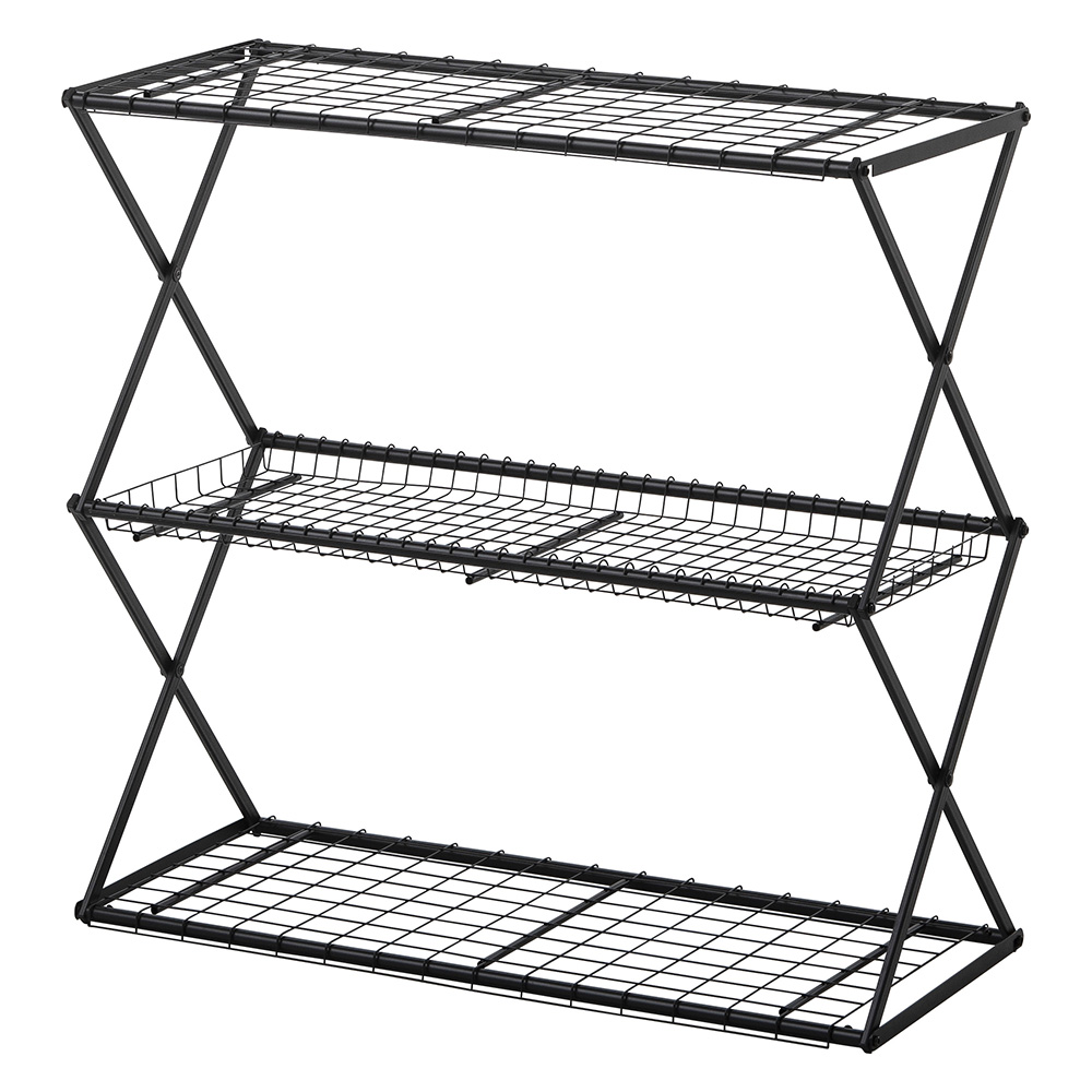 植物に優しいバルコニーラック 3段 折りたたみ式 フラワースタンド プランタースタンド 花台 G85104