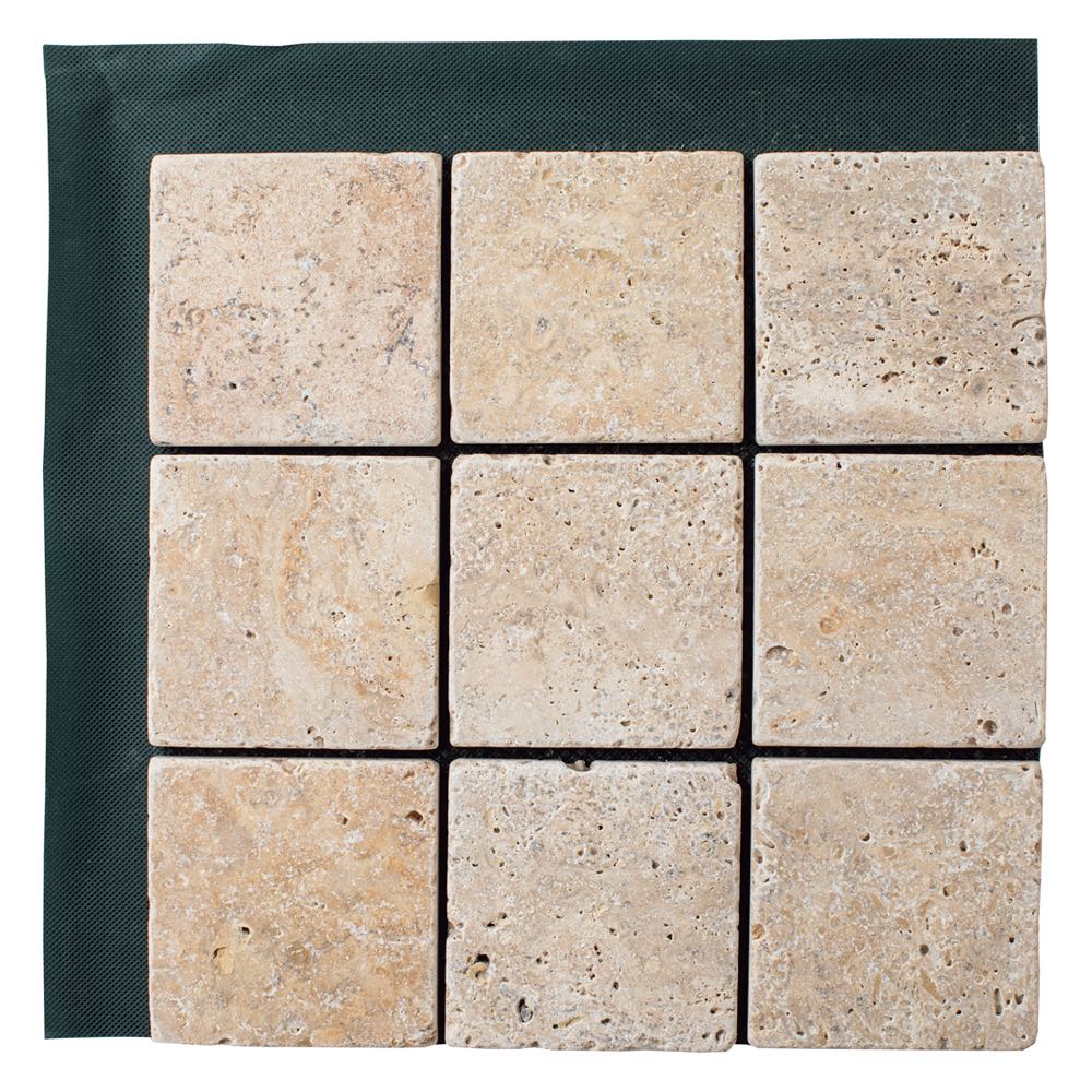 防草シート付大理石敷石マット 同色4枚組 芝 G85110