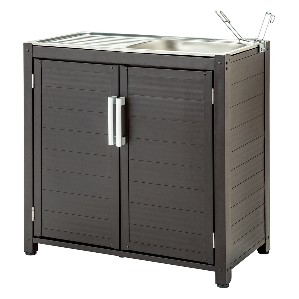 作業台&収納庫付きモダンシンク 物置 G85308