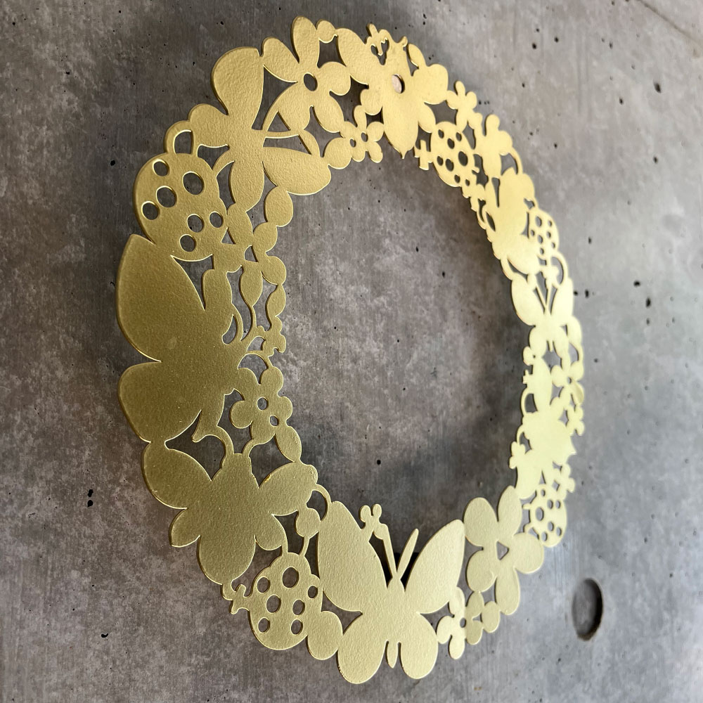 吉谷さんデザイン プレイリーガーデンシリーズ ゴールドアイアンリース ガーデン 置物 G85515