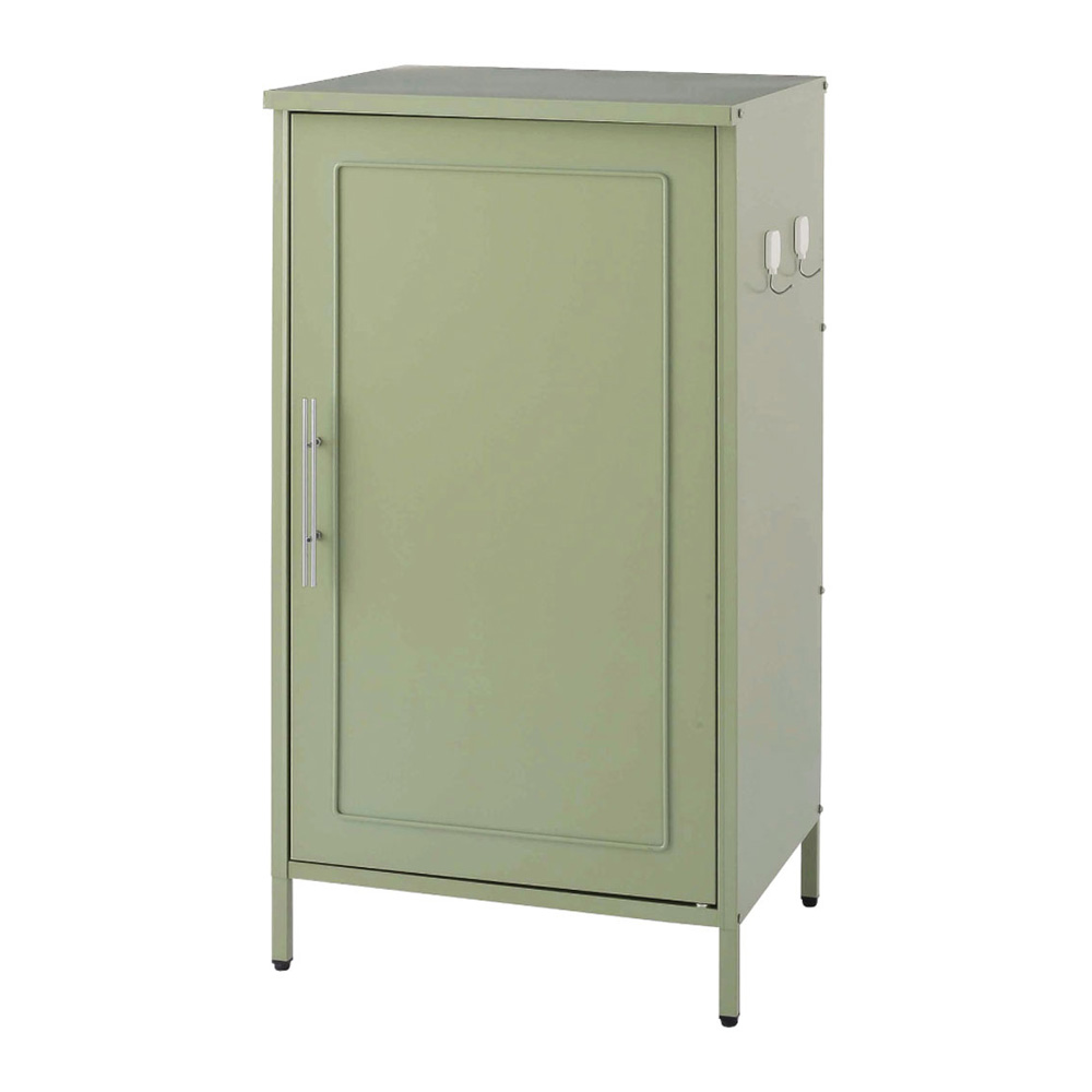 欧風スリム収納庫〈セージグリーン〉高さ95cm 物置 G85701