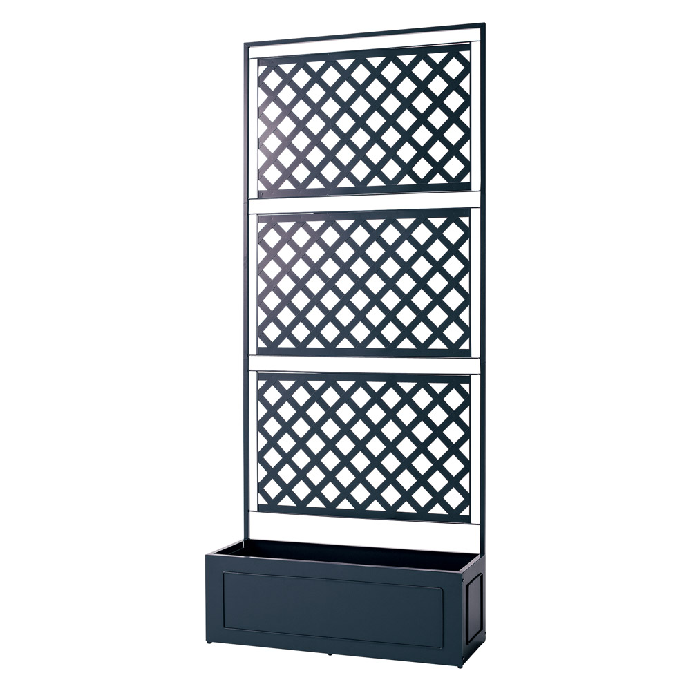 欧風トレリス付きプランターボックス〈セージグリーン〉高さ220cm G85705