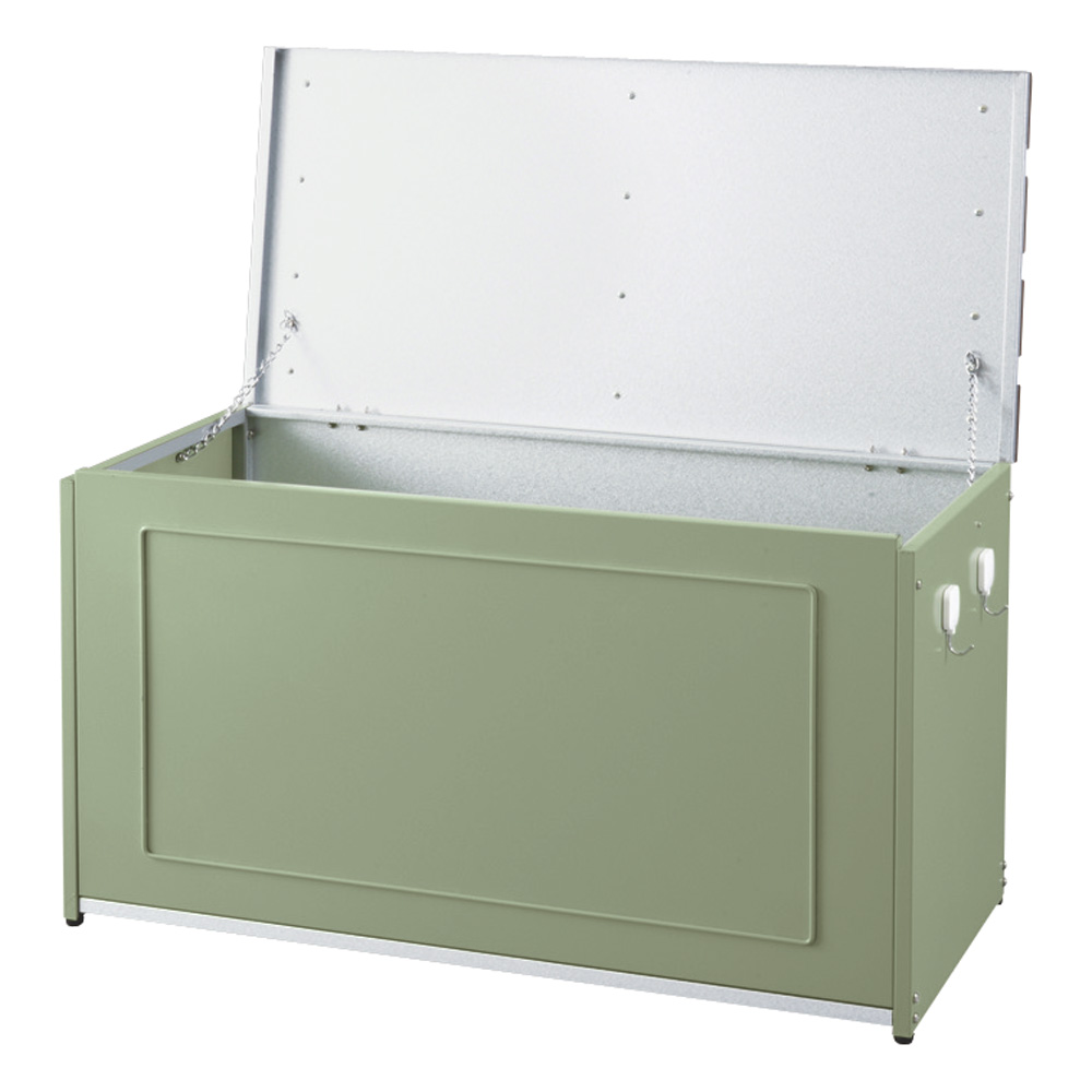 欧風収納ベンチ〈セージグリーン〉幅90cm 物置 G85712