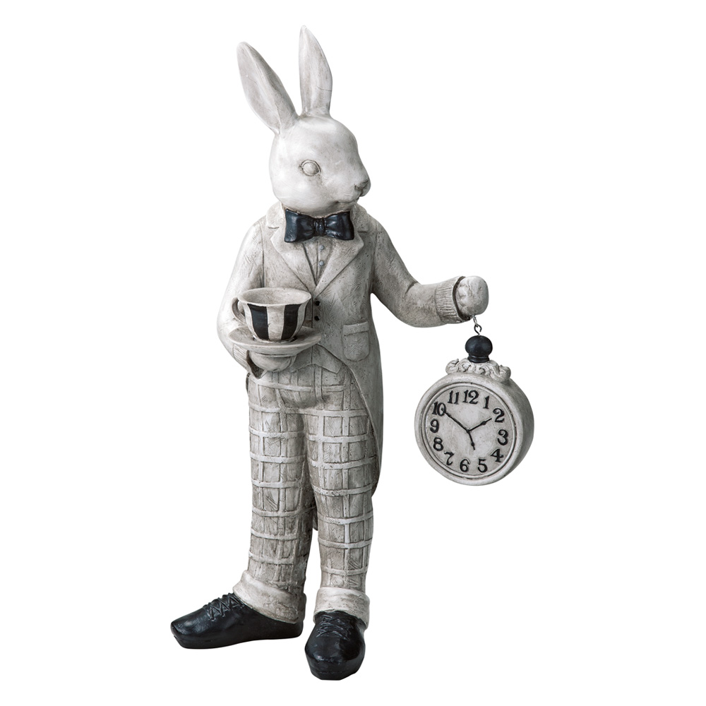 うさぎのパーティーシリーズ 時計うさぎ ガーデン 置物 G87424