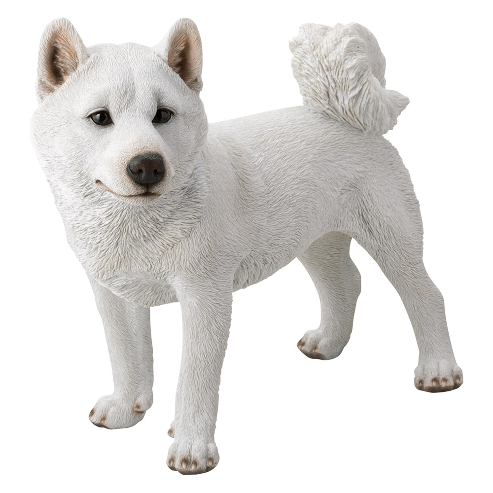白柴犬のオーナメント 親 ガーデン 置物 G87911
