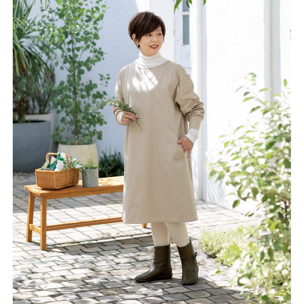 「ミスキョウコ」プロデュース ガーデンストーリー上品かっぽう着 ガーデニングウェア G86301