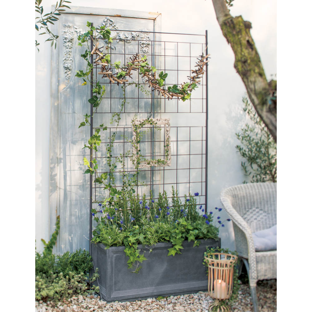 プランター台付きワイドトレリス〈グレー〉 高さ179cm G86602