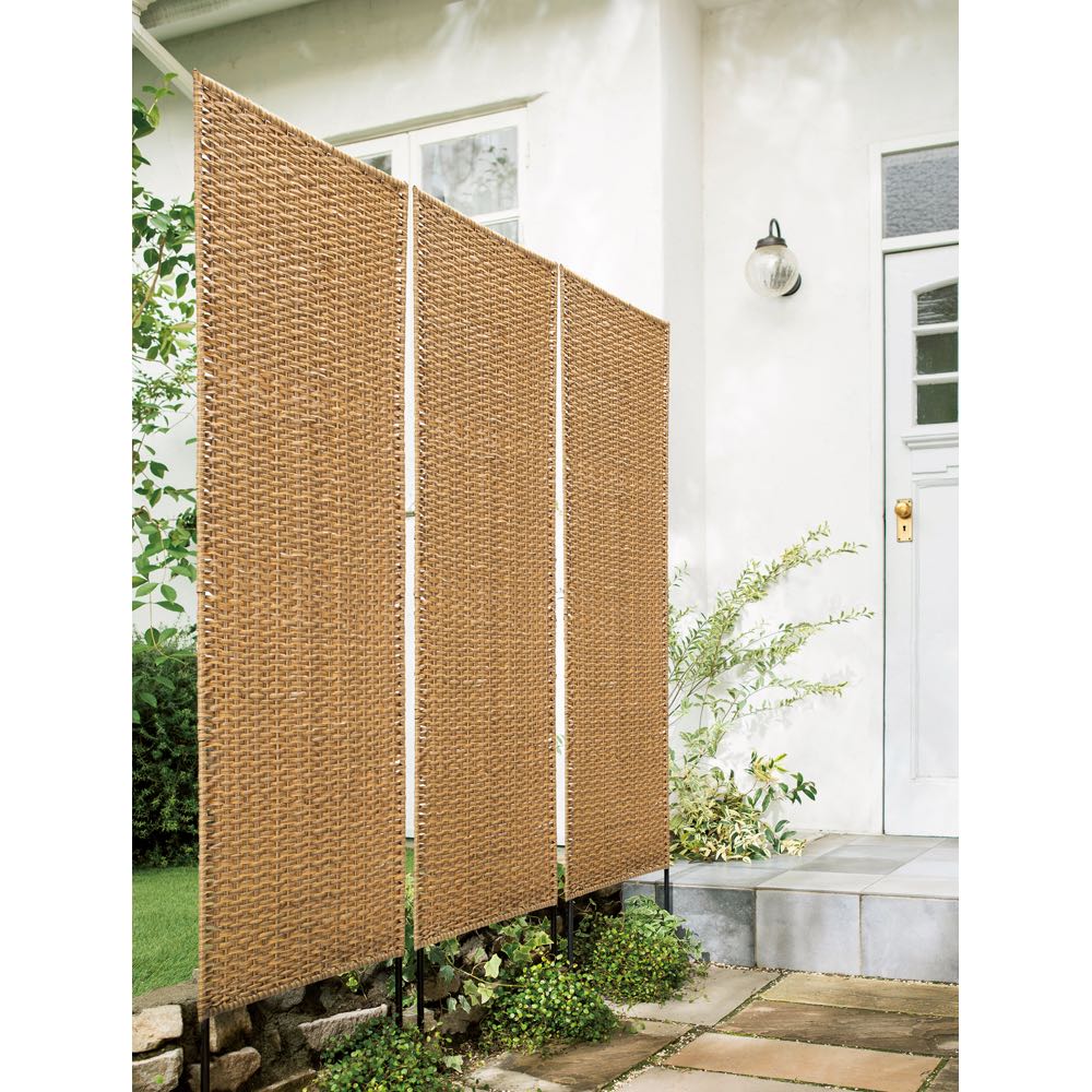 アジアン風天然素材調フェンス210cm 2枚セット G86814