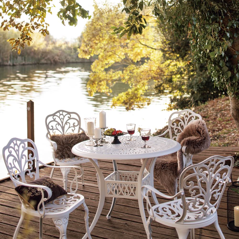 グレースシリーズ ラウンド5点セット ガーデンファニチャーセット ガーデンファニチャー G87102