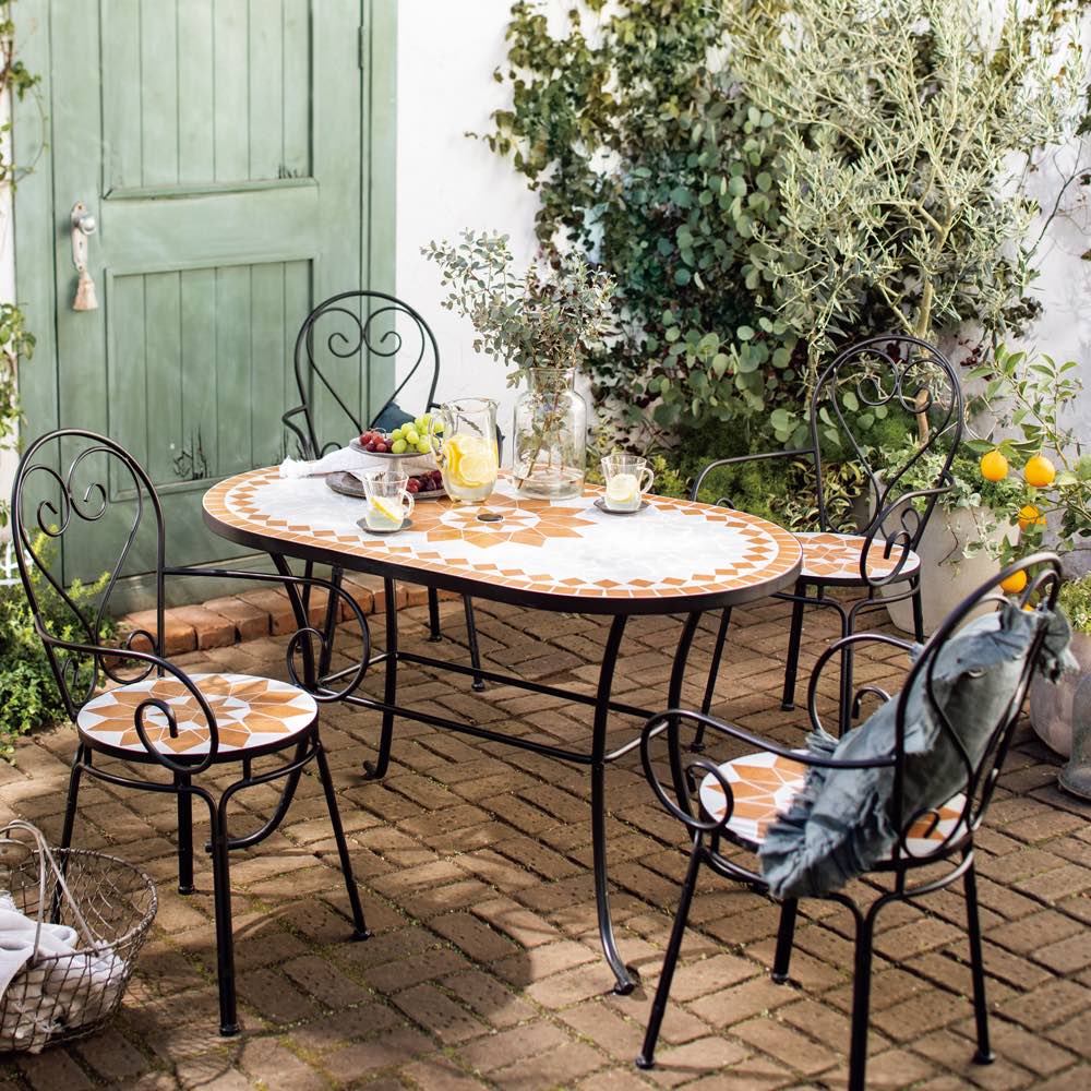 アンソレイユファニチャー オーバル5点セット ガーデンファニチャーセット ガーデンファニチャー G87204