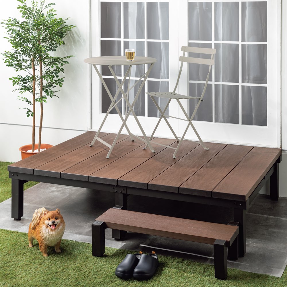 奥行120が便利! 人工木デッキ 180×120セット G87716