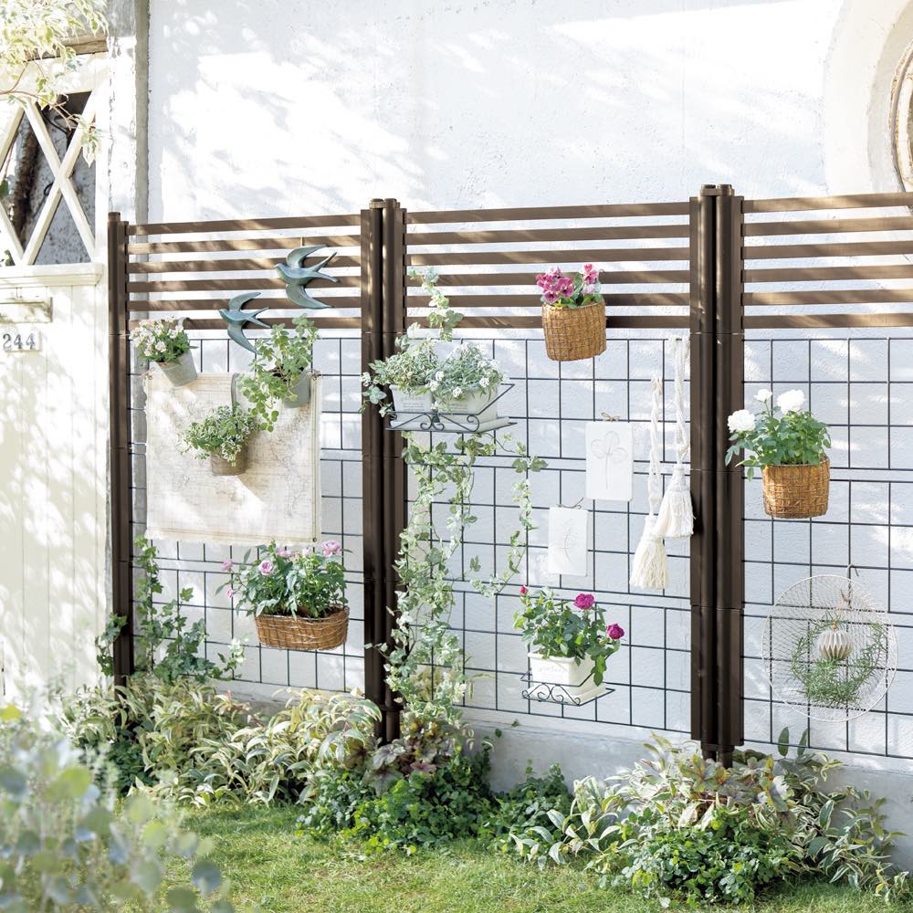 目隠しガーデニングフェンス 高さ150 お得な2枚組 玄関 ガレージ周り G87902