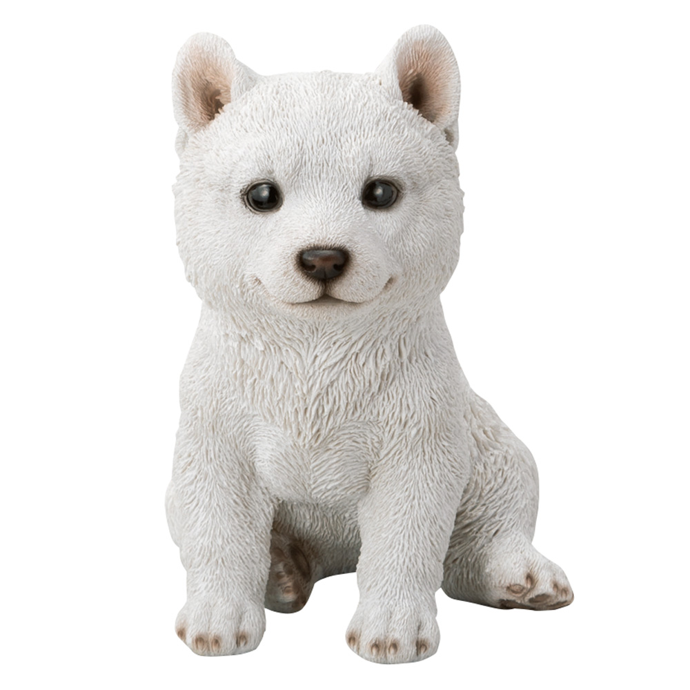 白柴犬のオーナメント 子 ガーデン 置物 G87912