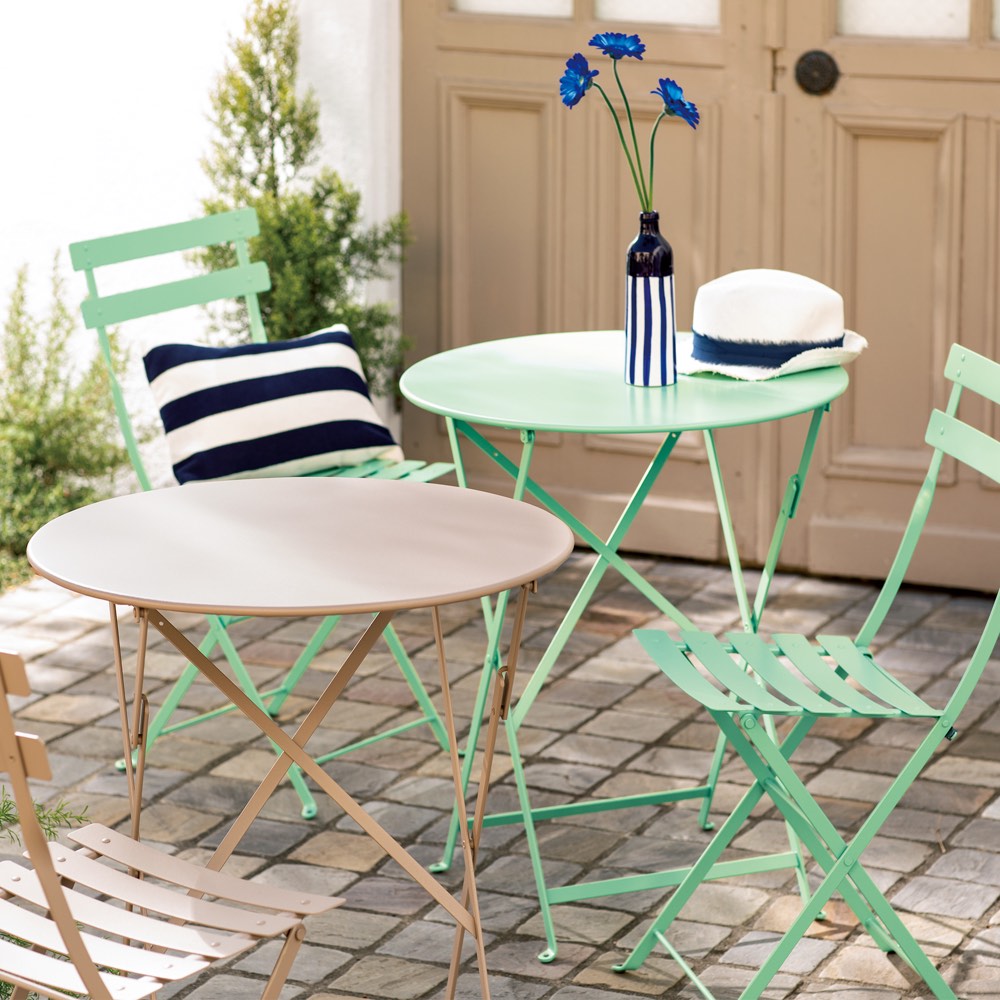 フランス製ビストロテーブル&チェア 3点セット ガーデンファニチャーセット ガーデンファニチャー G95106