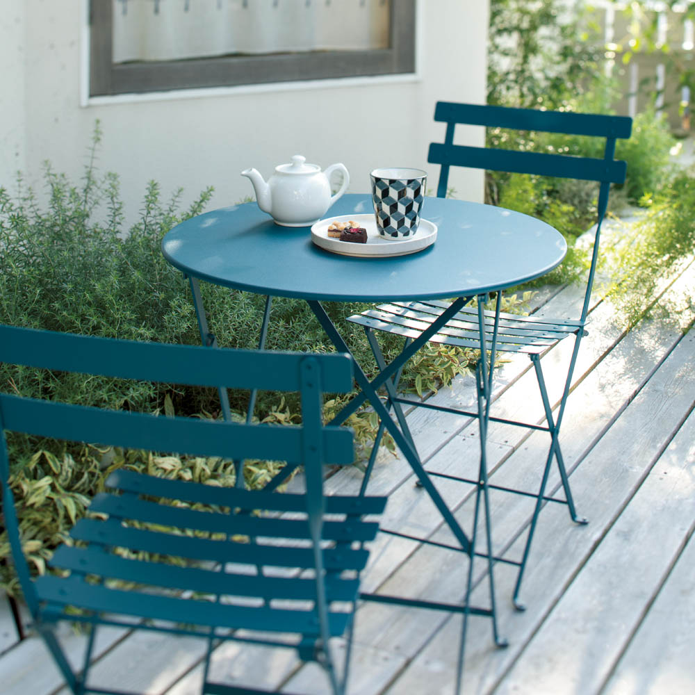 フランス製ビストロテーブル&チェア 3点セット ガーデンファニチャーセット ガーデンファニチャー G95106