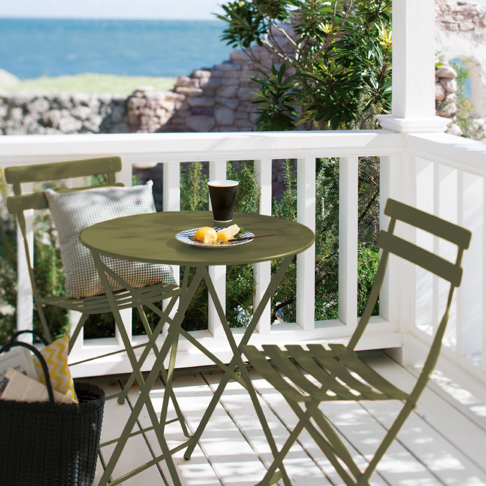 フランス製ビストロテーブル&チェア 3点セット ガーデンファニチャーセット ガーデンファニチャー G95106