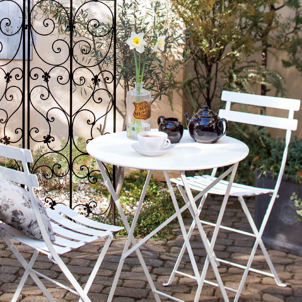 フランス製ビストロテーブル&チェア 3点セット ガーデンファニチャーセット ガーデンファニチャー G95106