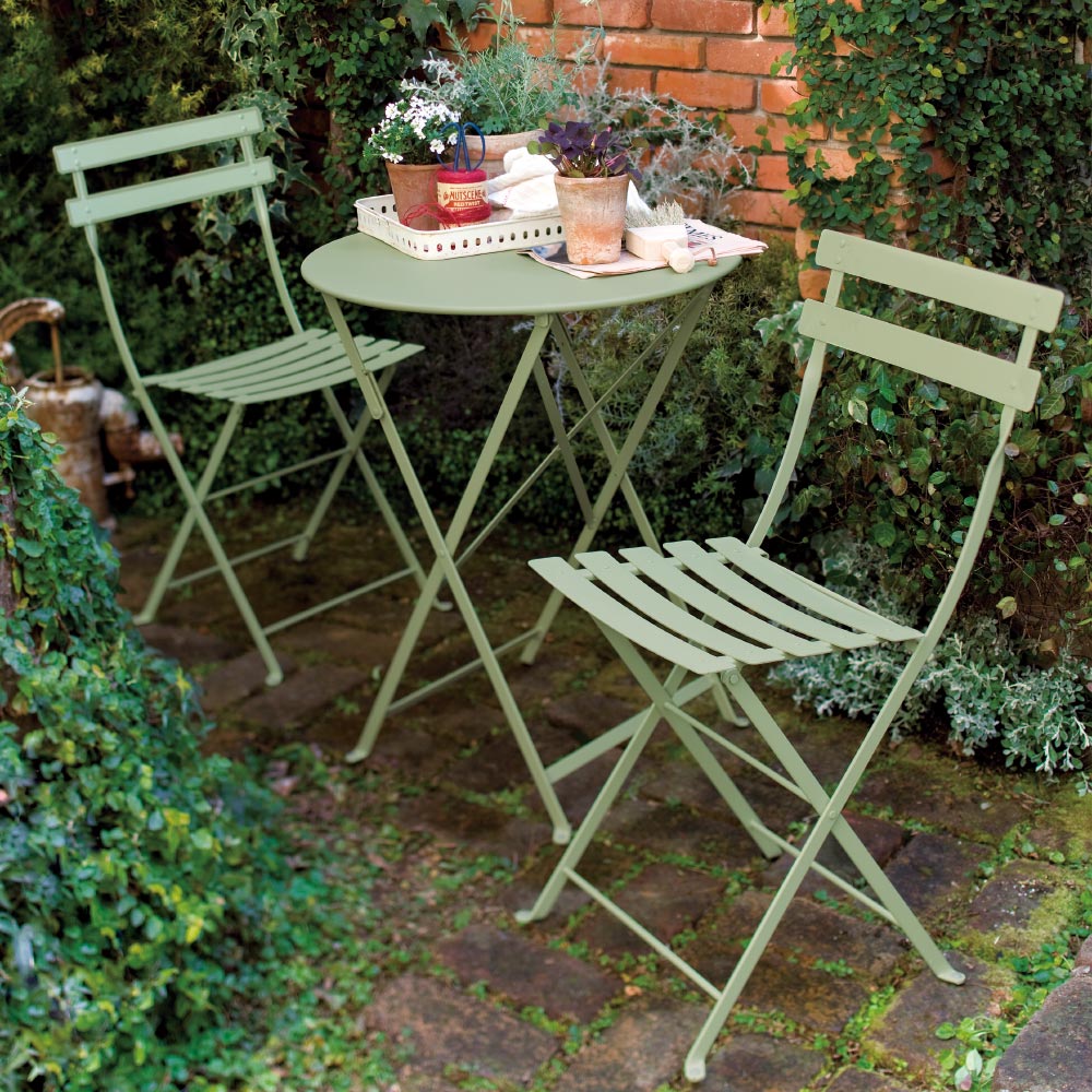 フランス製ビストロテーブル&チェア 3点セット ガーデンファニチャーセット ガーデンファニチャー G95106
