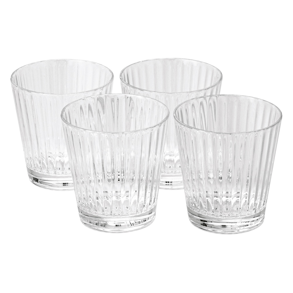 割れない!クリスタルストライプグラス 4個組 ガーデニンググッズ G95112