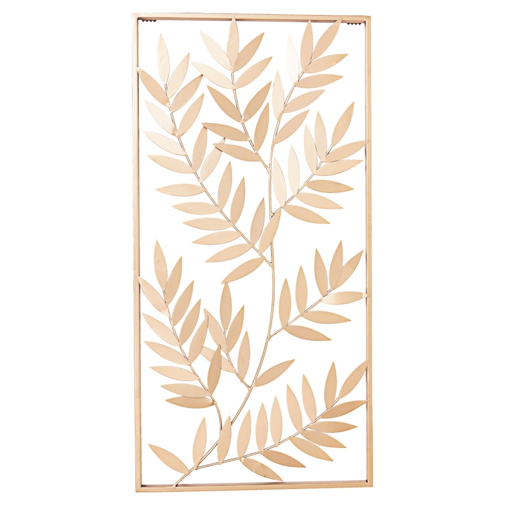 ゴールドリーフのアイアンウォールフレーム アート 絵画 ウォールデコレーション G95218