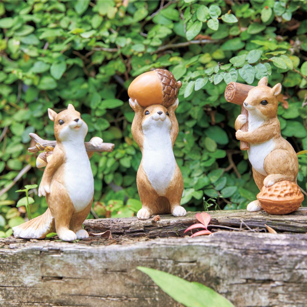 どんぐりす 3匹セット ガーデン 置物 G95013