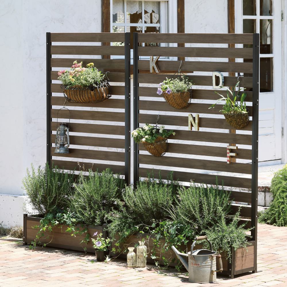 天然木風プランターフェンス 幅90高さ180cm 通販 - ディノス