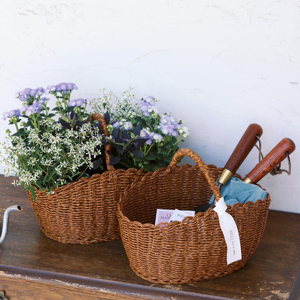 ジャバジャバ洗える！ラタン調バスケット2個セット 通販 - ディノス