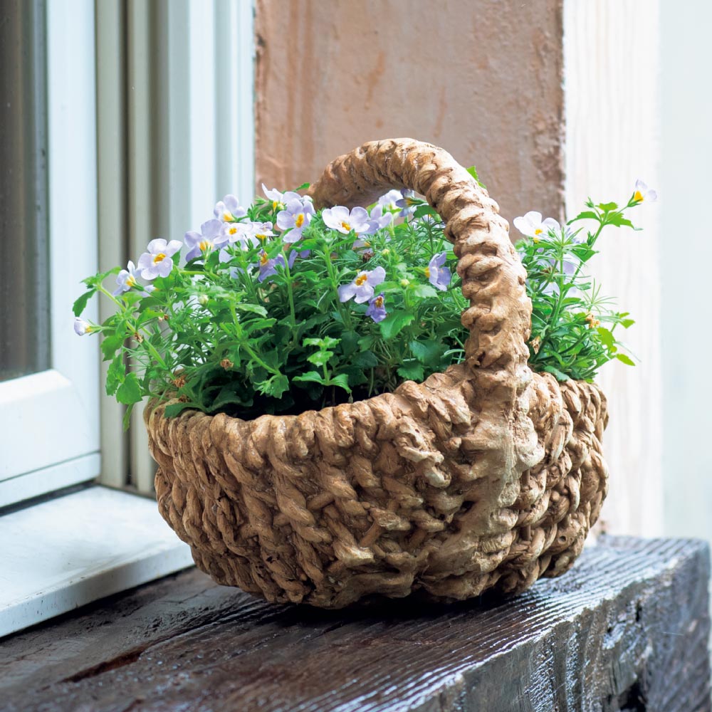 持ち手付かご型プランター 小 プランター 植木鉢 鉢カバー G95614