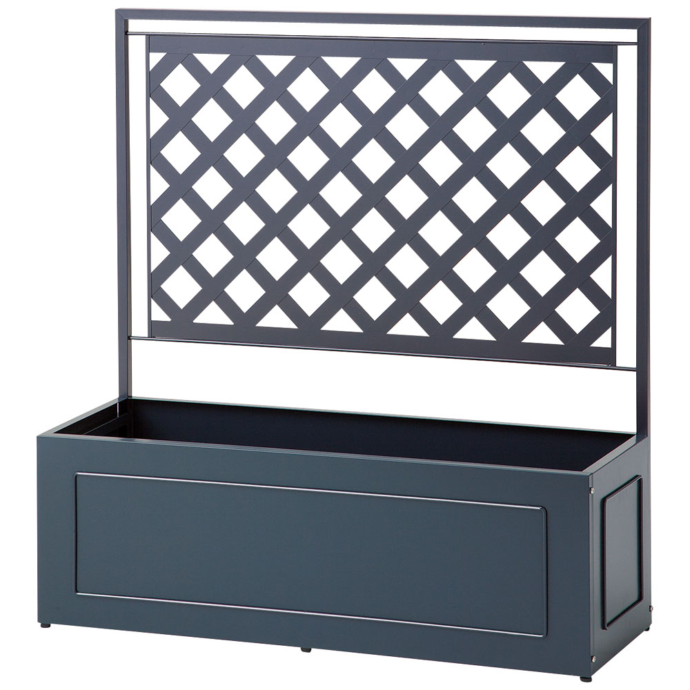 欧風トレリス付きプランターボックス〈セージグリーン〉高さ102cm G01003