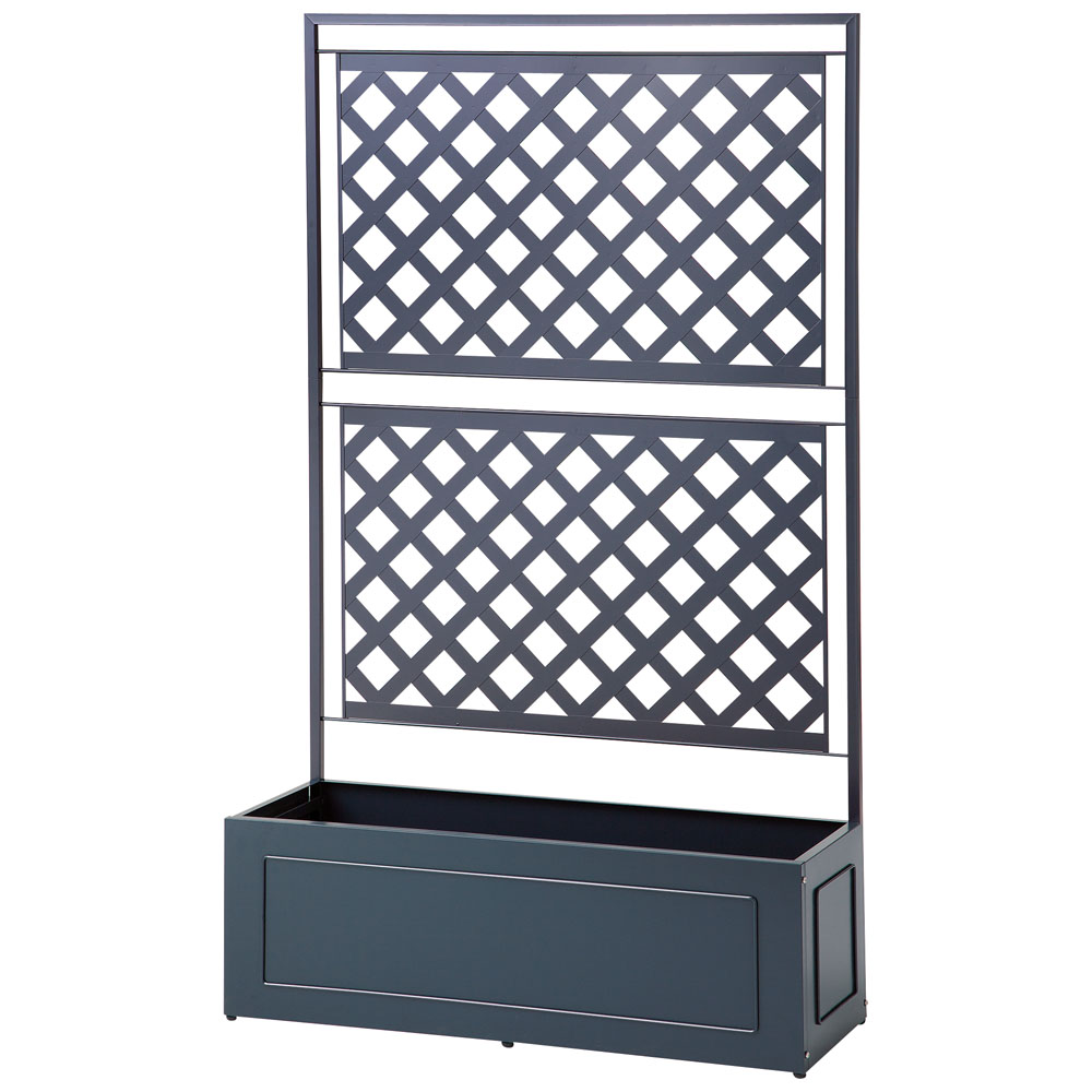 欧風トレリス付きプランターボックス〈セージグリーン〉高さ161cm G01004