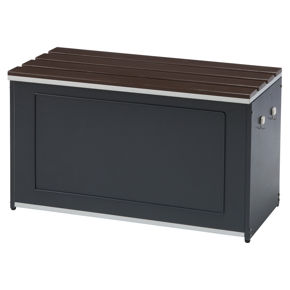 欧風収納ベンチ〈ダークグレー〉幅90cm 物置 G01107