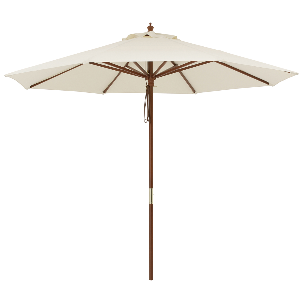 ウッド支柱パラソル パラソル径210cm 日除けシェード ガーデンパラソル G02220