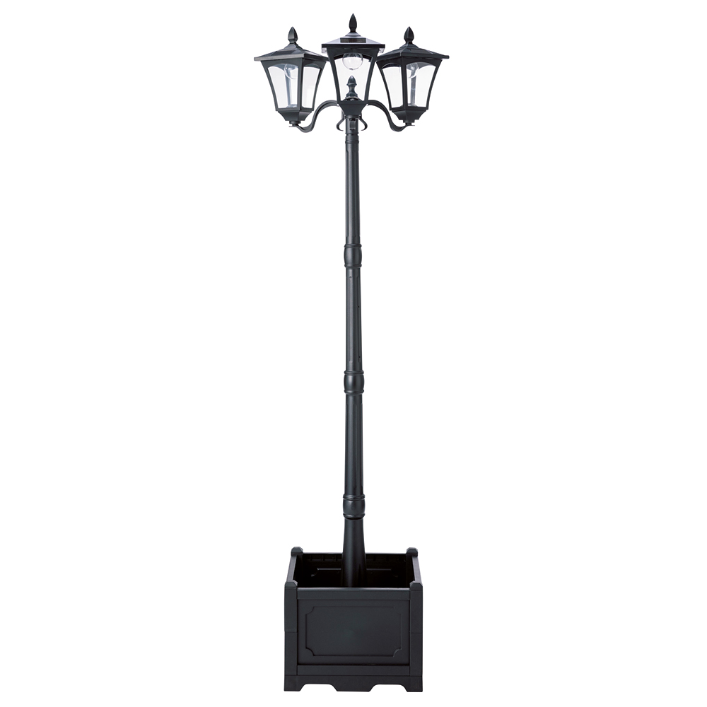 プランター付きソーラーライト 3灯 ガーデン 庭用照明 G02324