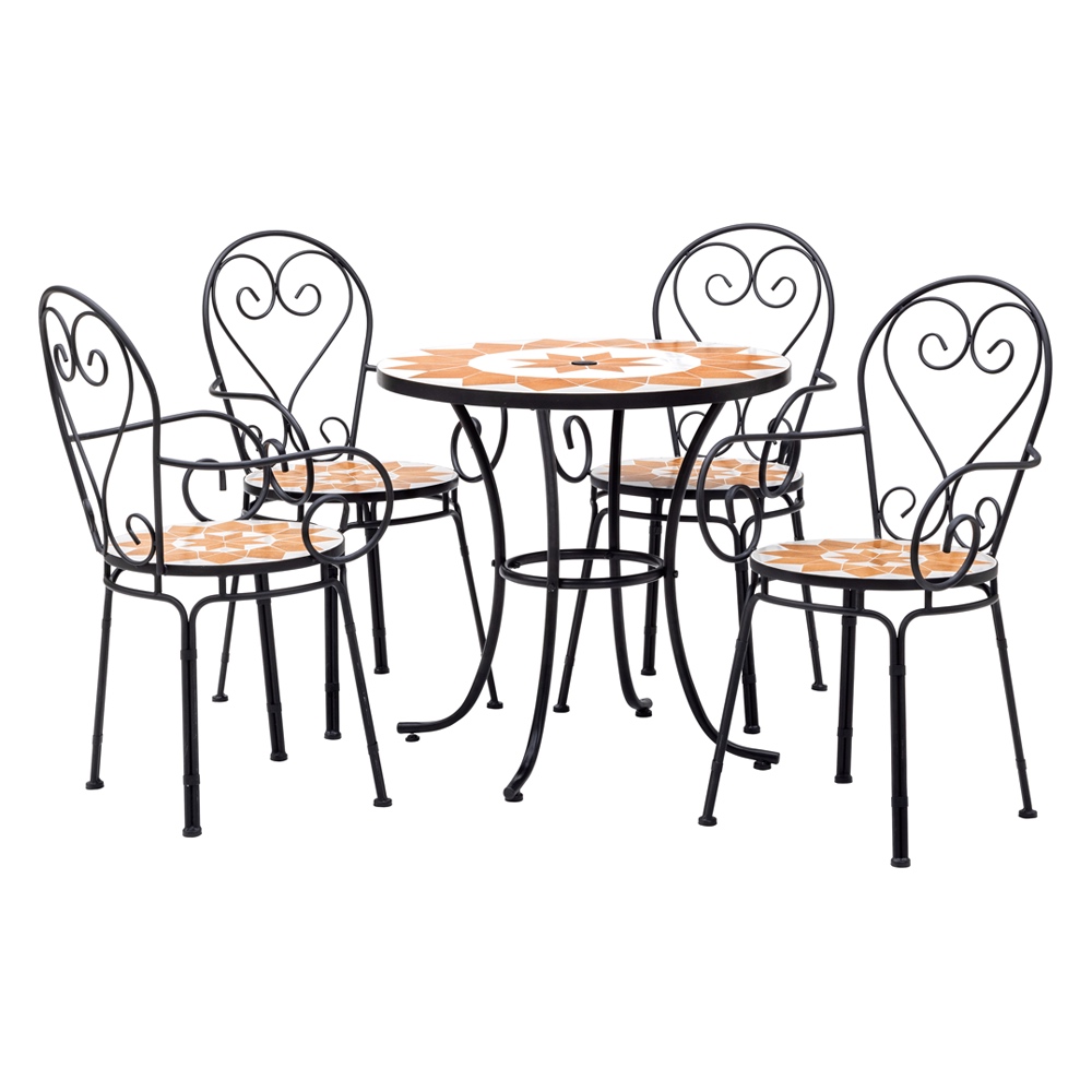 アンソレイユファニチャー ラウンド大 5点セット ガーデンファニチャーセット ガーデンファニチャー G02403