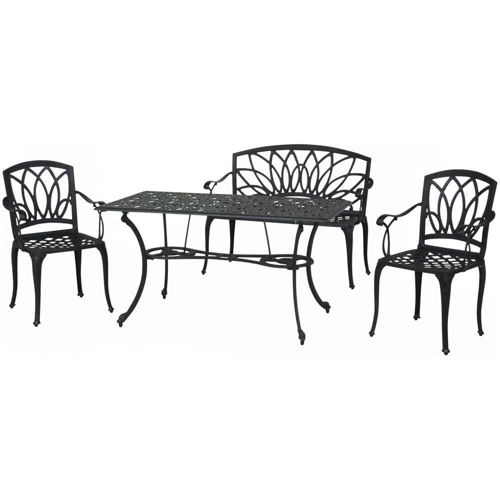 g?STYLE テーブル＆チェア 4点セット（テーブル＋チェア2脚＋ベンチ） ガーデンファニチャーセット ガーデンファニチャー G02501