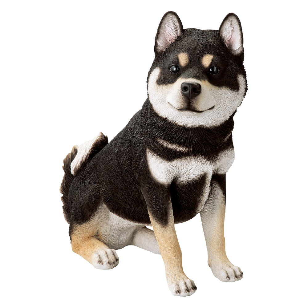 ≪親黒柴≫ 黒柴犬親子のオーナメント ガーデン 置物 G02716