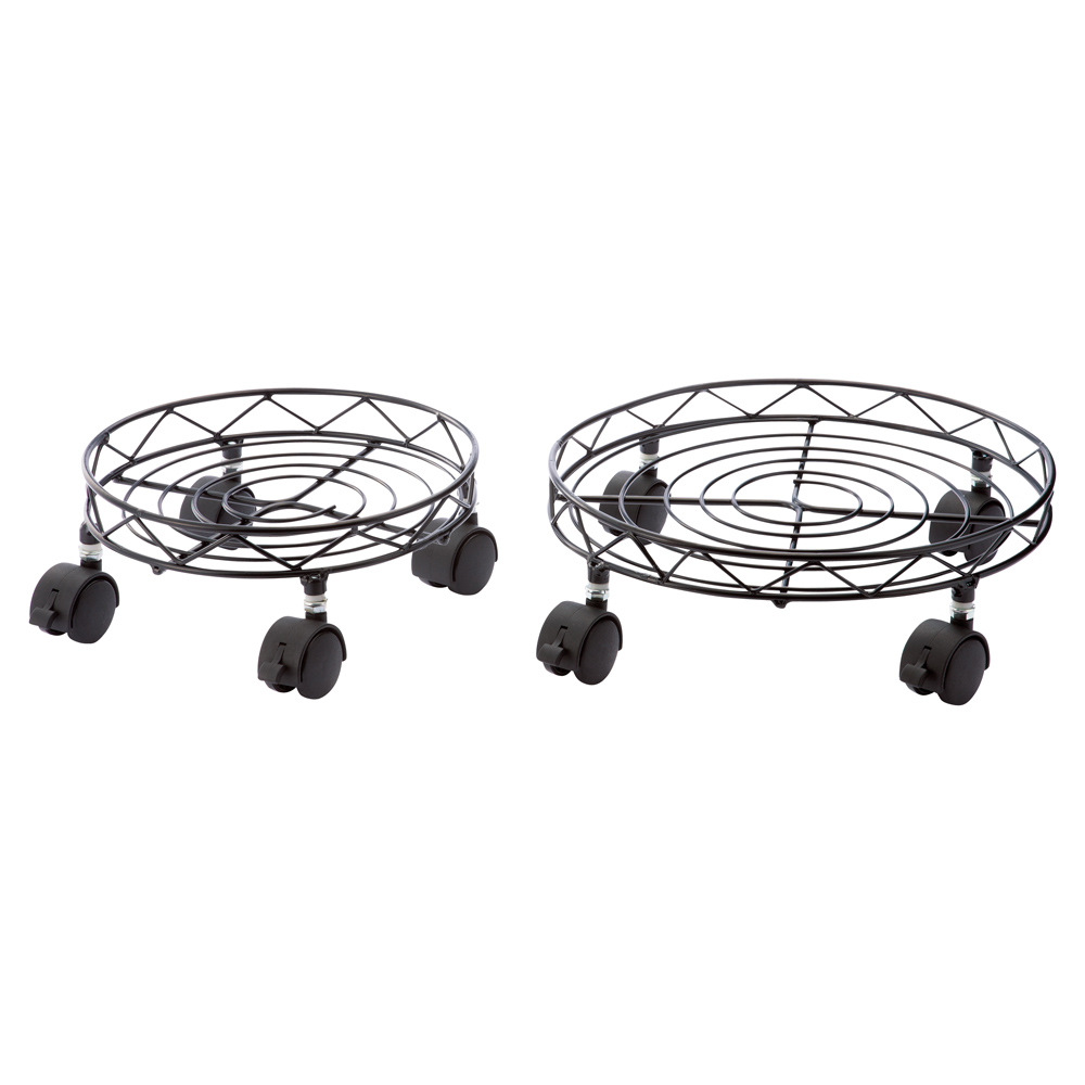 キャスター付き花台 大小2点セット フラワースタンド プランタースタンド 花台 G03305