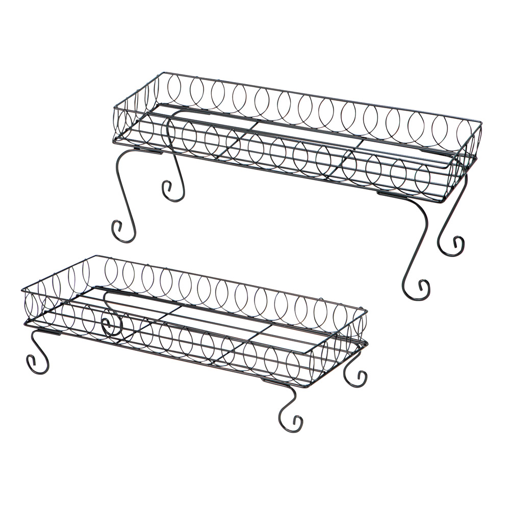 長方形花台ラック 2点セット フラワースタンド プランタースタンド 花台 G03312