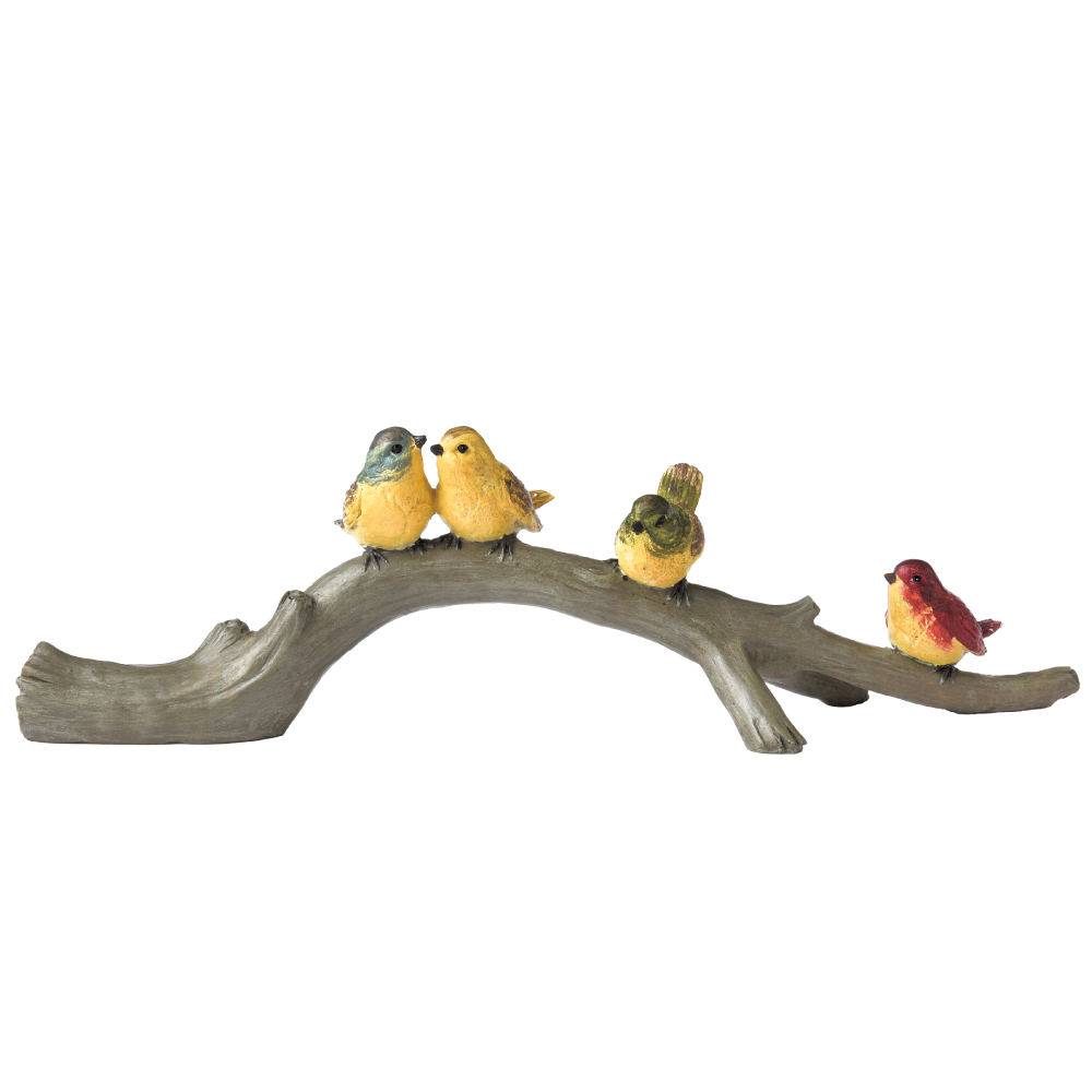 4羽の小鳥さえずりオブジェ ガーデン 置物 G03520