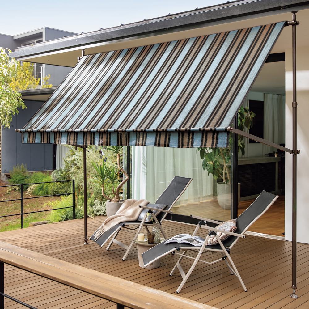 サマーオーニング つっぱり式 幅211cm 日除けシェード ガーデンパラソル G03801