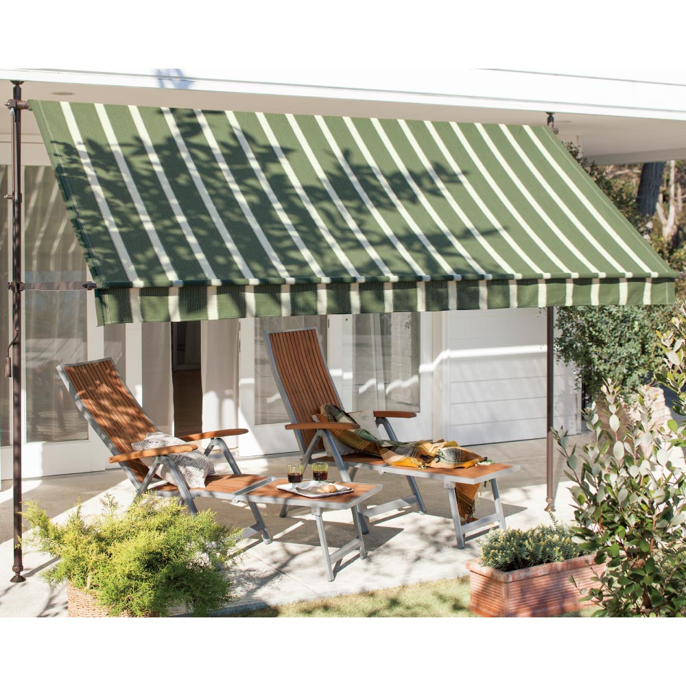 サマーオーニング つっぱり式 幅211cm 日除けシェード ガーデンパラソル G03801