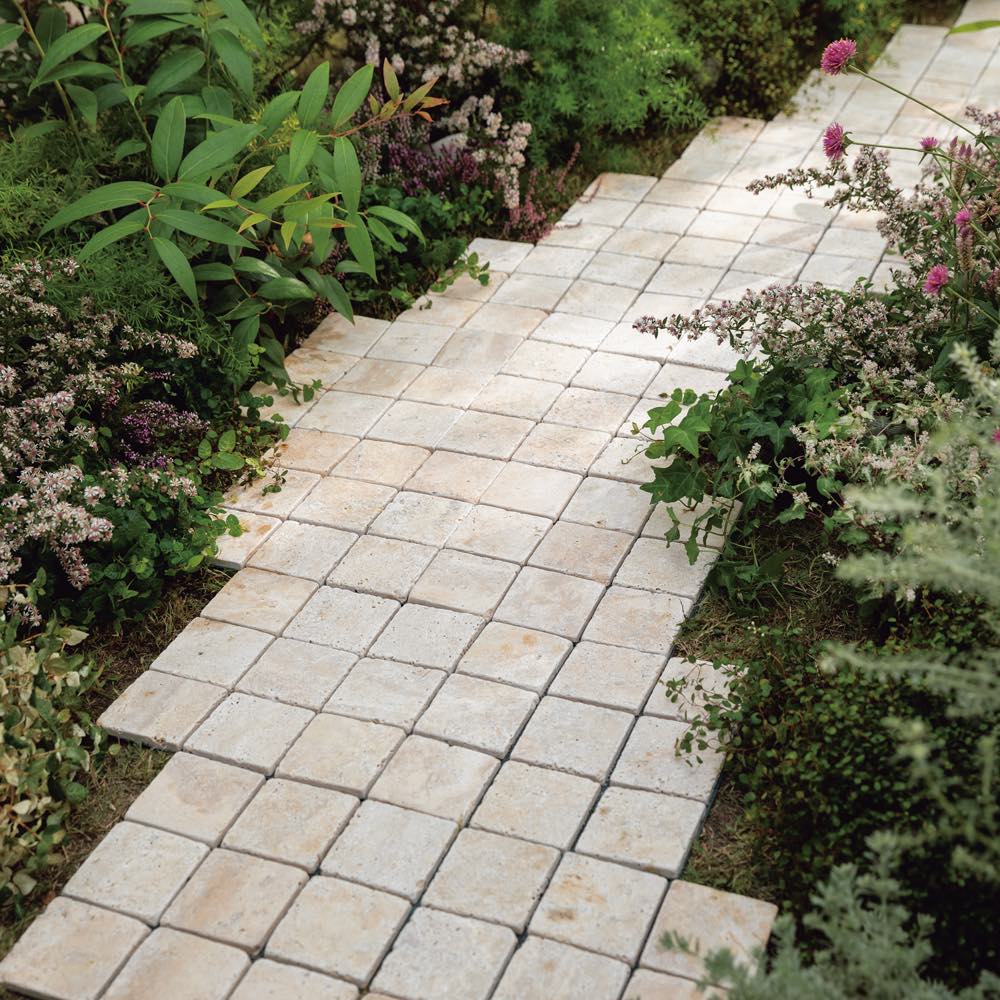 防草シート付大理石敷石マット 同色8枚組 芝 G00107