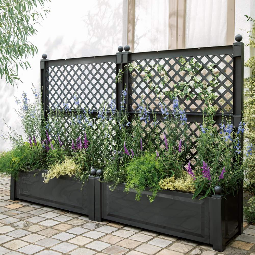 ドイツKHW社製 プランター付きトレリス ワイド G00313